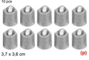 10 velas led purpurina plata 3.7x4cm