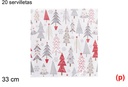 20 servilletas blanca decorada arbol de navidad 33cm