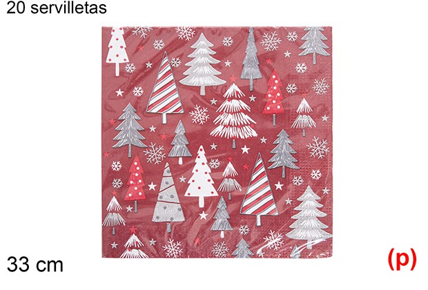 20 servilletas decorada arbol de navidad 33cm