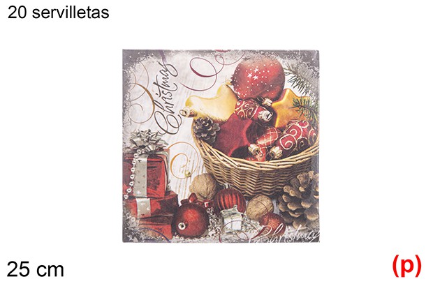 20 servilletas decorada navidad 2 capas 25cm-3