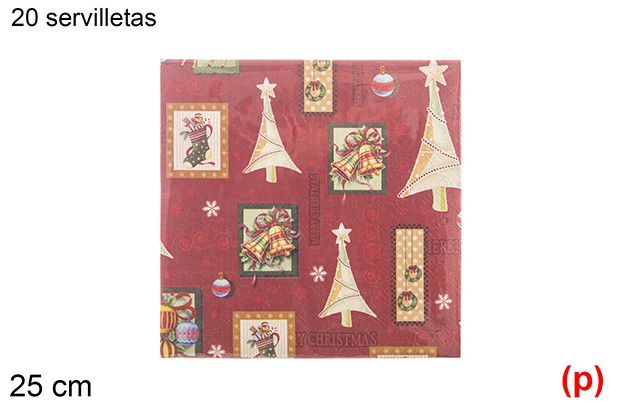 20 servilletas decorada navidad 2 capas 25cm-4
