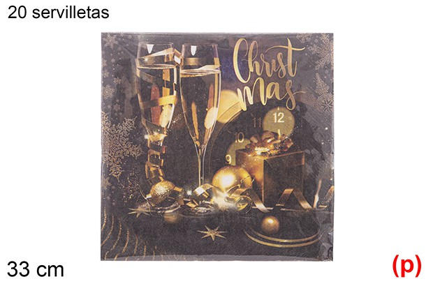 20 servilletas decorada navidad 2 capas 33cm-1