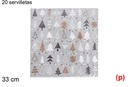 20 servilletas gris decorada arbol de navidad 33cm