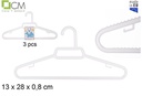 3 perchas plastico blanca infantil