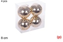 4 bolas champagne brillo 8cm
