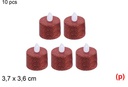 5 velas led purpurina roja 3.7x3.6cm