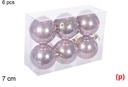 6 bolas oro rosa brillo 7cm
