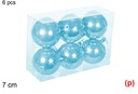 6 bolas turquesa brillo 7cm