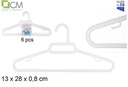 6 perchas plastico blanca infantil