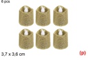 6 velas led purpurina oro 3.7x4cm