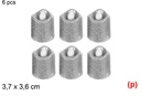 6 velas led purpurina plata 3.7x4cm