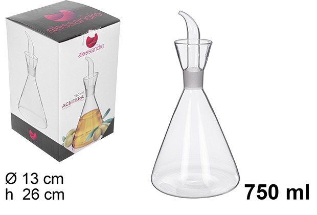 Aceitera cristal antigoteo 750ml