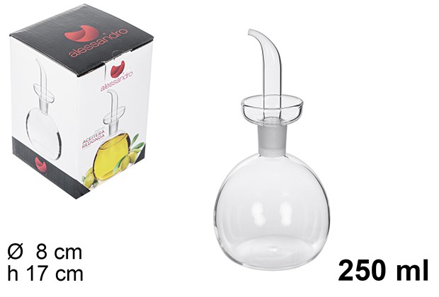 Aceitera cristal redonda antigoteo 250ml