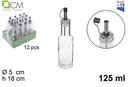 Aceitera vinajera cristal redonda tapon acero antigoteo 125ml