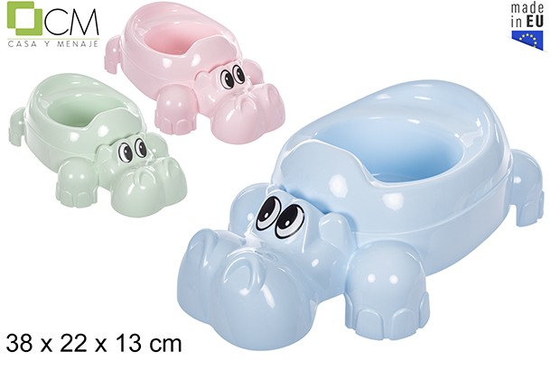 Asiento orinal bebe hipopotamo colores pastel