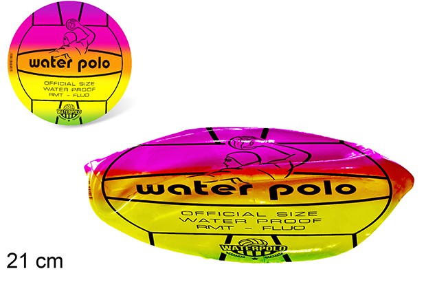 Balon deshinchado decorado waterpolo fluo 21cm