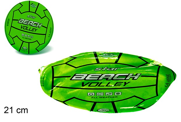 Balon deshinchado volley playa fluo 21cm