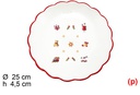 Bandeja ceramica redonda figuras navidad 25x25x5cm