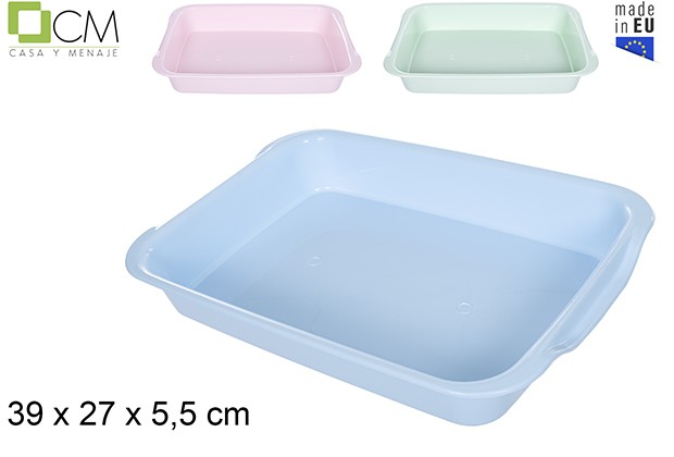 Bandeja rectangular 39x27x5,5 colores pastel