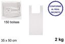 Bolsa camiseta blanca reciblable 2kg 35x50