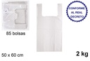 Bolsa camiseta blanca reciclable 2kg 50x60