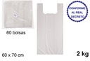 Bolsa camiseta blanca reciclable 2kg 60x70