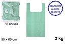 Bolsa camiseta verde reciclable 2kg