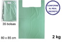 Bolsa camiseta verde reciclable 2kg 80x85