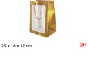 Bolsa regalo c/ventana oro 25x18x12cm