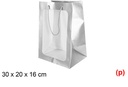 Bolsa regalo c/ventana plata 30x20x16cm