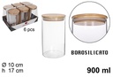 Bote borosilicato tapa bambu 900ml