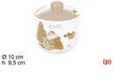 Bote ceramica con cuchara navidad oro new 10x10x9.5cm