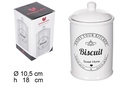Bote cocina con tapa ceramica blanca deco biscuit