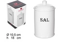 Bote cocina con tapa ceramica blanca letrero sal
