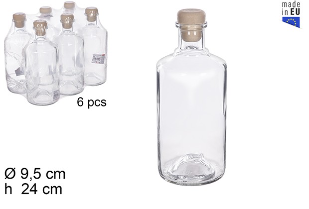 Botella cristal alquimia tapon plastico 1 litro