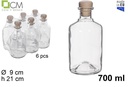 Botella cristal alquimia tapon plastico 700 ml.