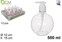 Botella plastico bola transparente 500ml con dosificador.