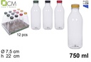 Botella plastico leche/zumo 750ml pet transparente