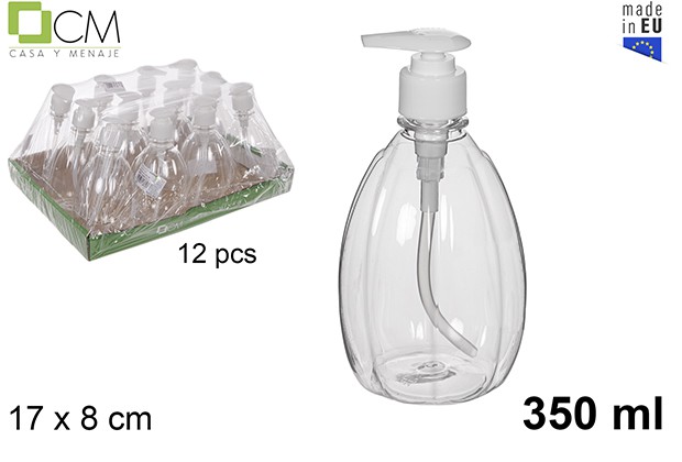 Botella plastico transparente 500ml. piña con dodificador.
