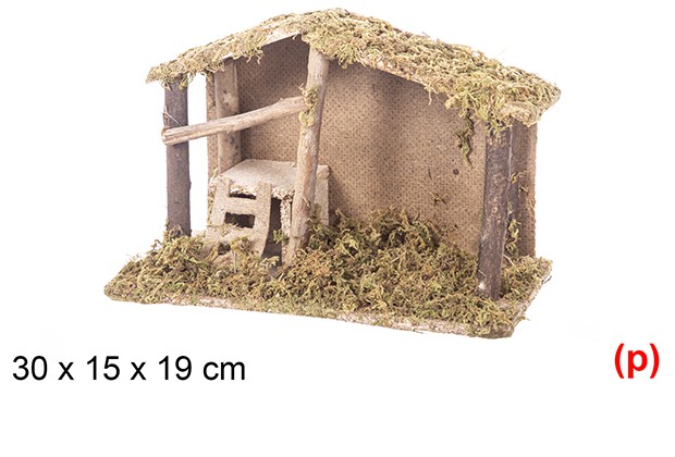 Cabaña vacia navidad 30x15x19cm