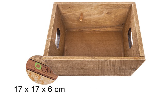 Caja madera caoba 17x17x6cm