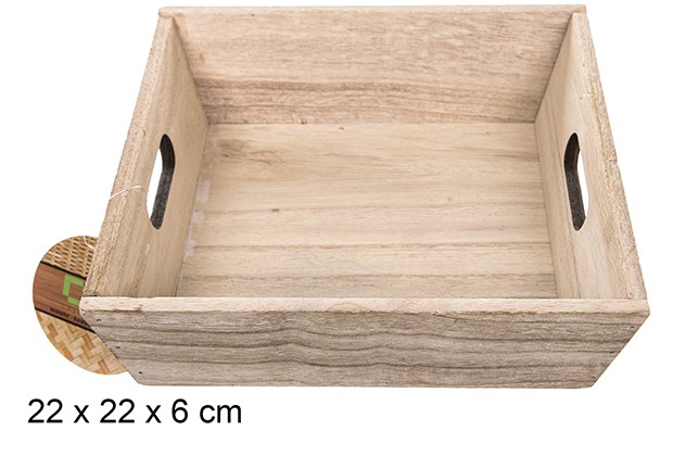 Caja madera vintage 22x22x6cm
