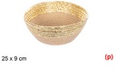 Cesta cuerda papel sin asa natural/oro 25x9cm