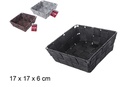 Cesta nylon color surtido negro/gris marron 17x17x6cm