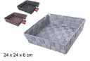 Cesta nylon color surtido negro/gris marron 24x24x6cm