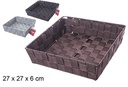 Cesta nylon color surtido negro/gris marron 27x27x6cm
