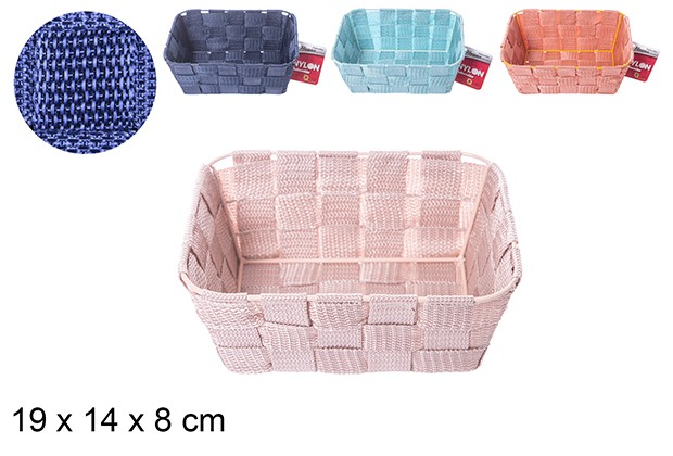 Cesta nylon colores fucsia surtidos 19x14cm
