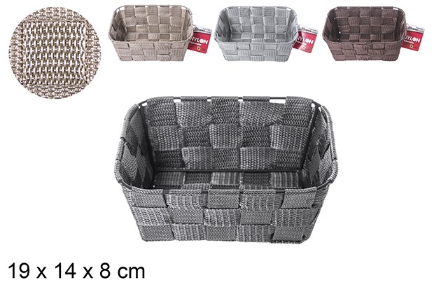 Cesta nylon colores surtidos 19x14cm