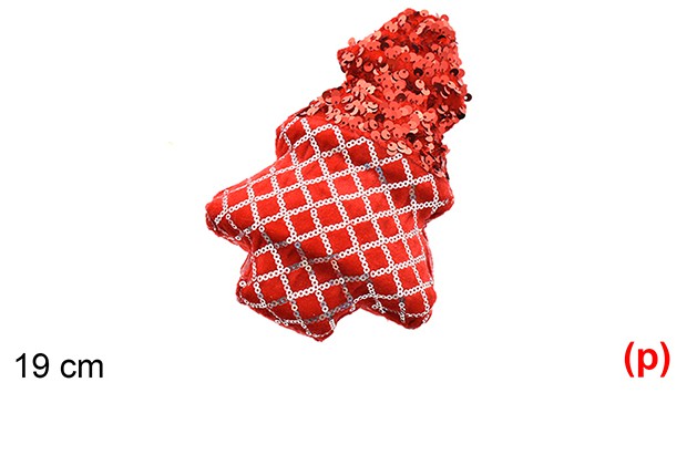 Colgante arbol decorado lentejuelas rojo 19cm