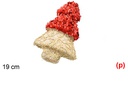 Colgante arbol decorado lentejuelas rojo/oro 19cm